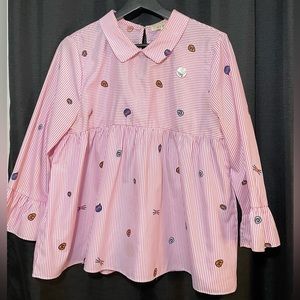 Striped Collared Maxi Shirt